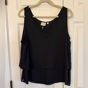 HD in Paris Black layered Tiered Tank Top ANTHROPOLOGIE